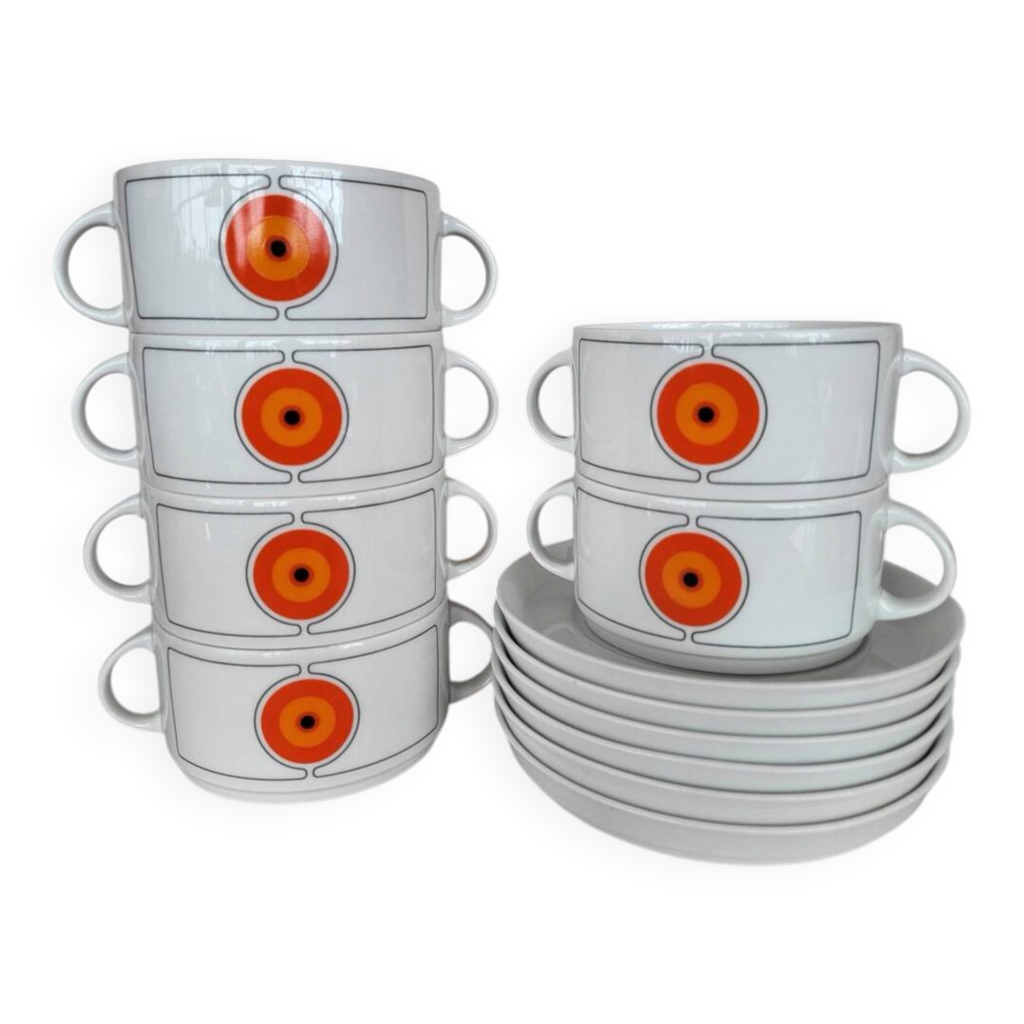 Thomas (Rosenthal) Eclipse Soup Bowl with Saucer Set of 2