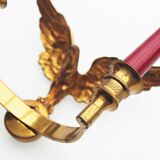 Pair of Antique 1950's Solid brass Empire Style 'Eagle' wall sconces