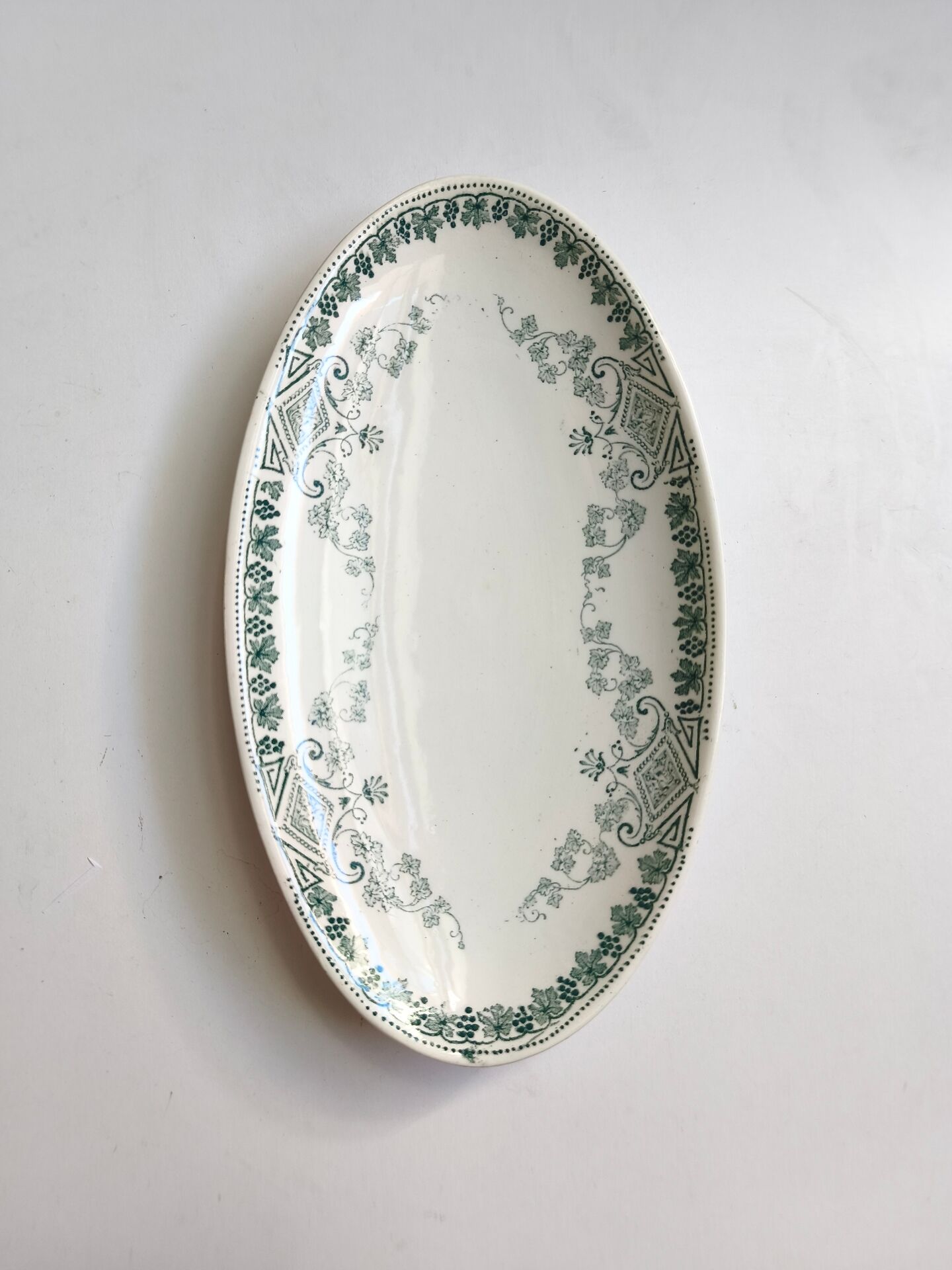 Ravier KG Lunéville Caumartin blanc et décor bleu vert