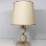 Travertine and brass lamp