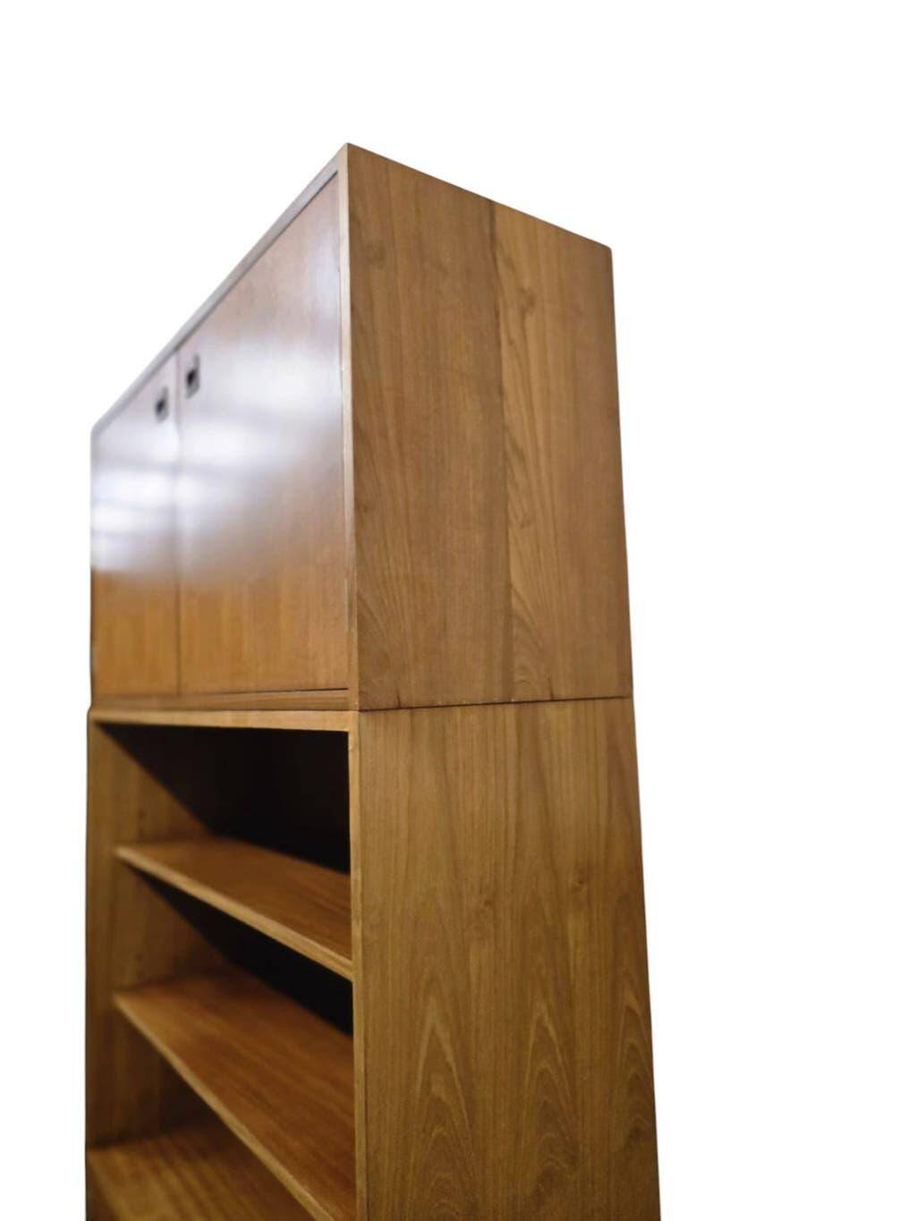 Bibliothèque / vitrine vintage en bois MDK