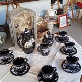 Complete Vallauris Ceramic Coffee Service, 1960s. Signed.