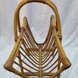Rattan magazine holder from 1970
