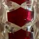 3 vases en cristal transparent et rouge rubis – J.G. Durand, Luminarc