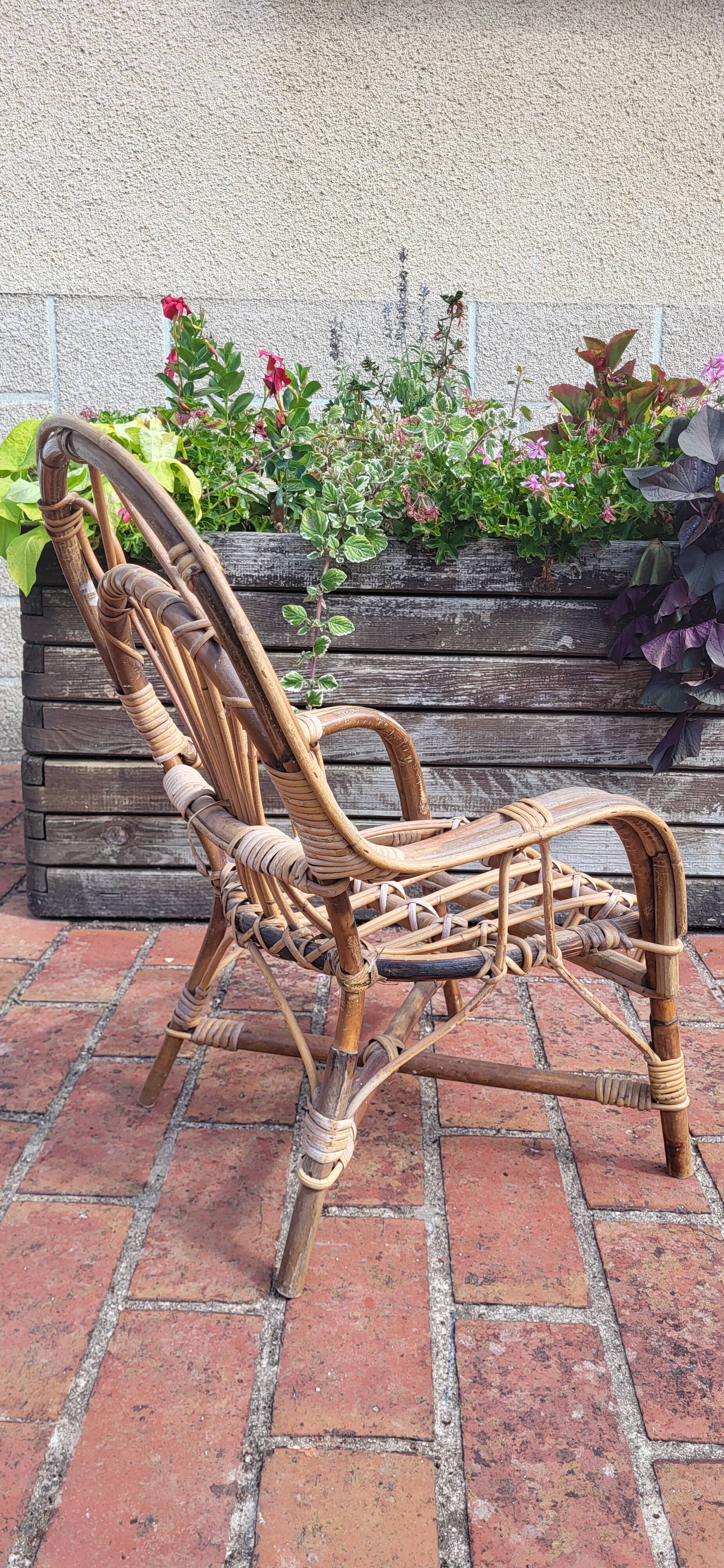 Fauteuil enfant en rotin