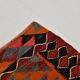 Red & Orange Oriental Kilim Runner Rug, 105x340Cm