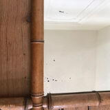 Mirror turned wood vintage bamboo