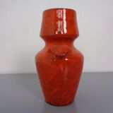 Italian orange ceramic studio vase with handle, 1970s