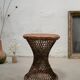 Table d'appoint diabolo vintage en rotin
