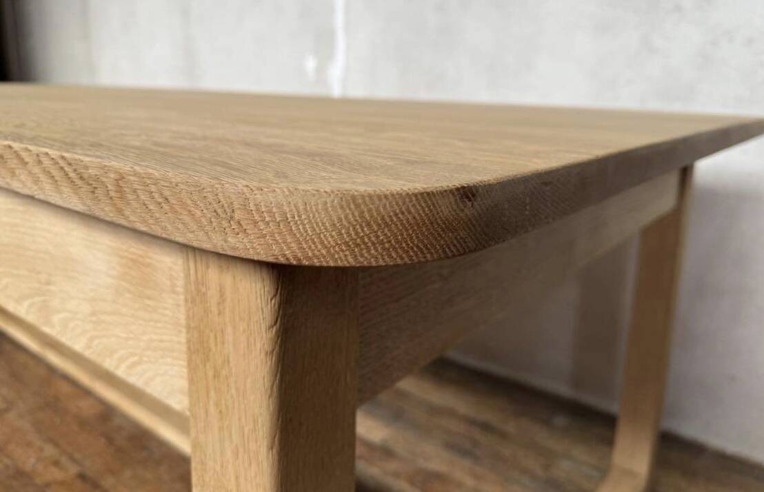 Table bistrot table de ferme en chêne massif sablé Longueur 210 cm - Largeur 106 cm - Hauteur 78 cm