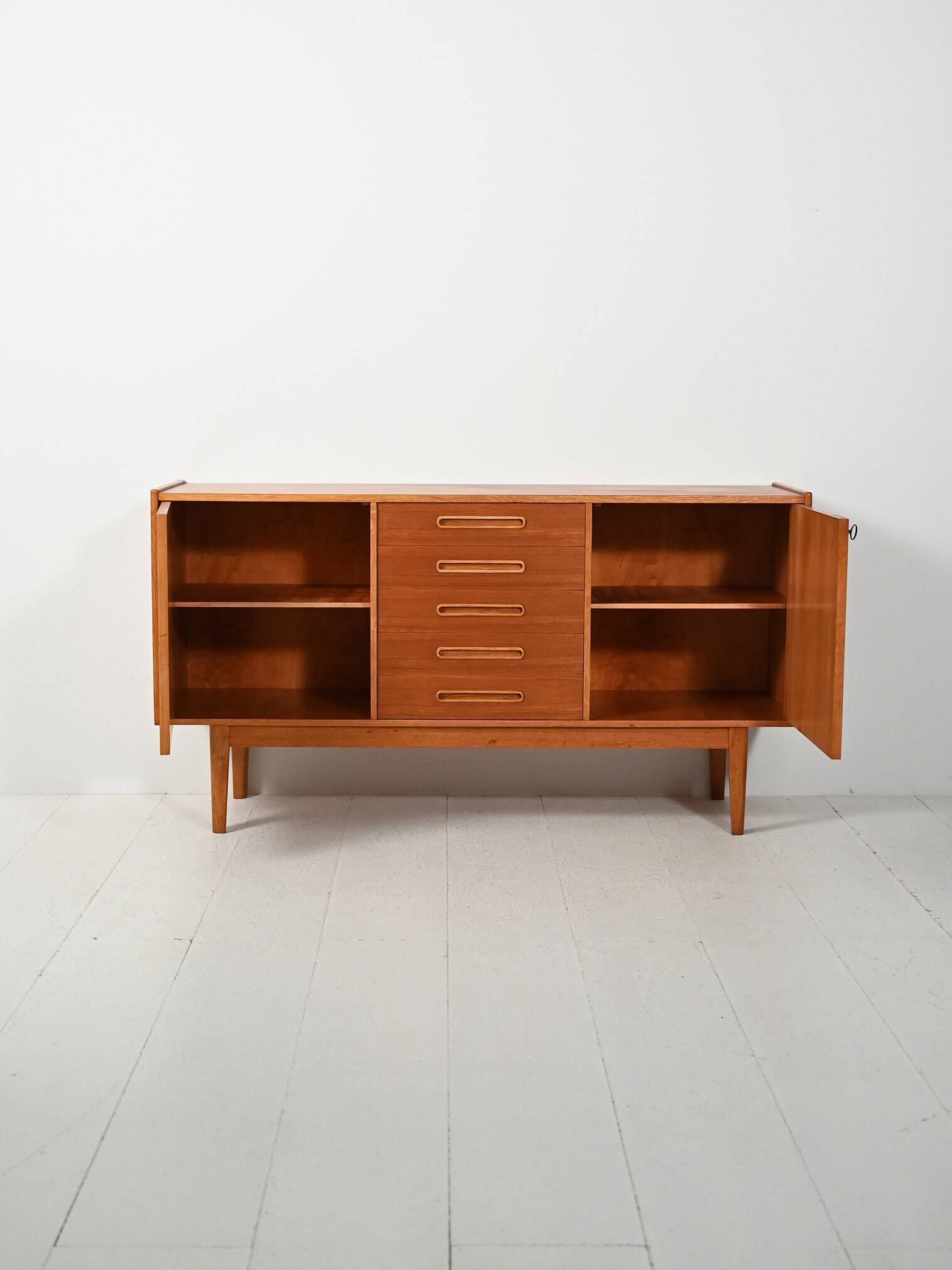 1950s Scandinavian sideboard with inlaid handles
