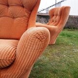 Pair of Steiner velvet armchairs