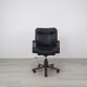 Office armchair leather wood Scandinavian design 70s vintage