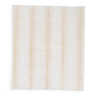 Beige & Cream Striped Turkish Kilim Rug, 143x168Cm