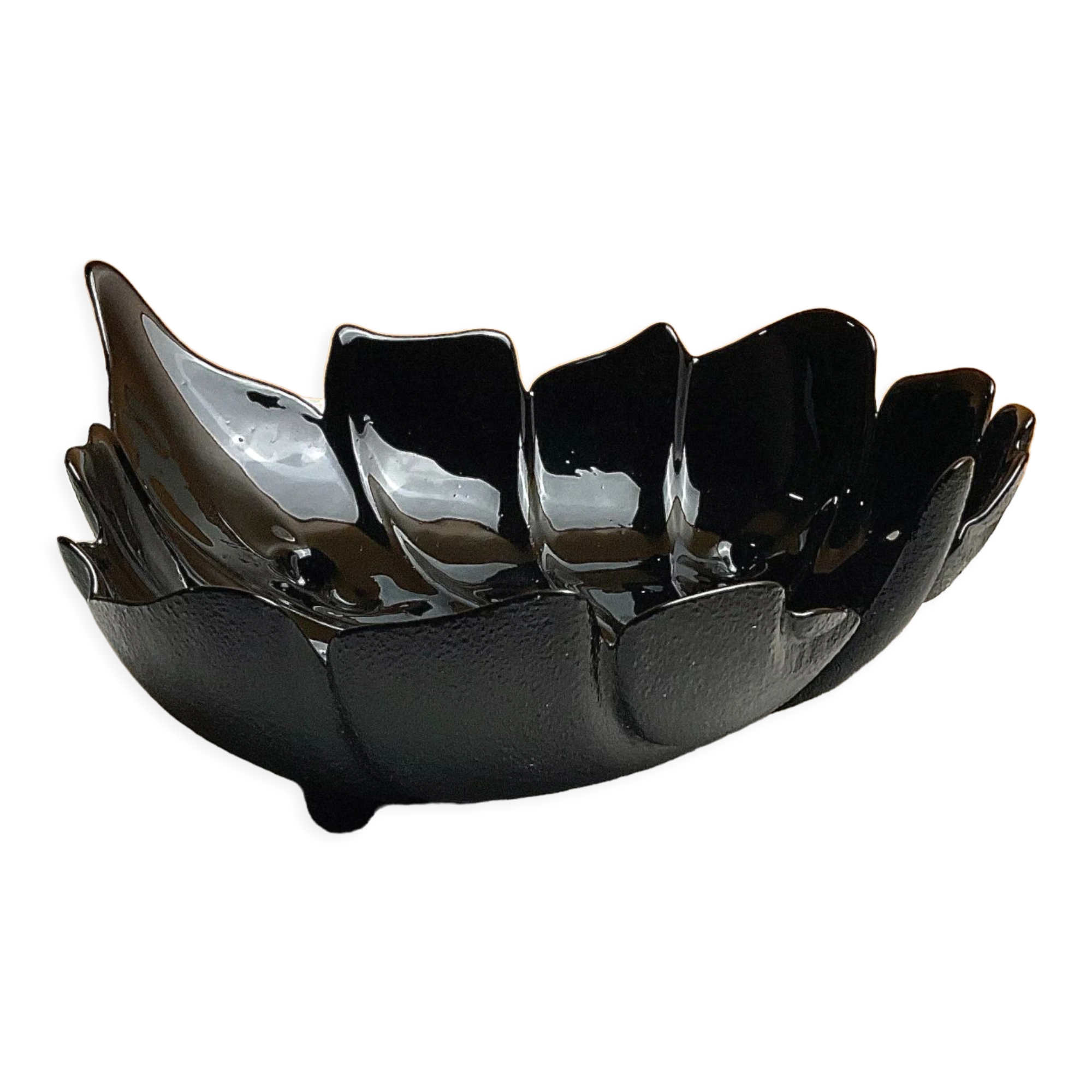 Black glass sheet shaped tidy