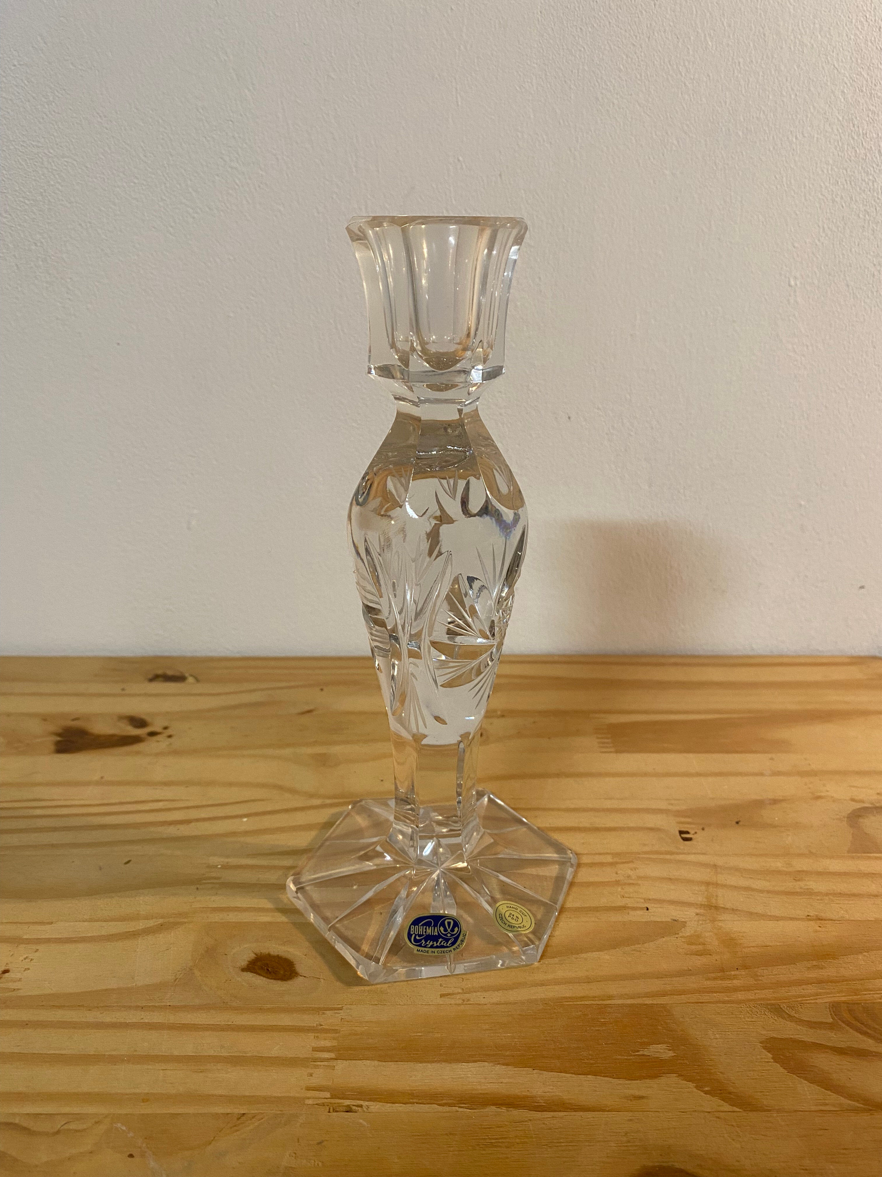 Bohemian crystal candlestick