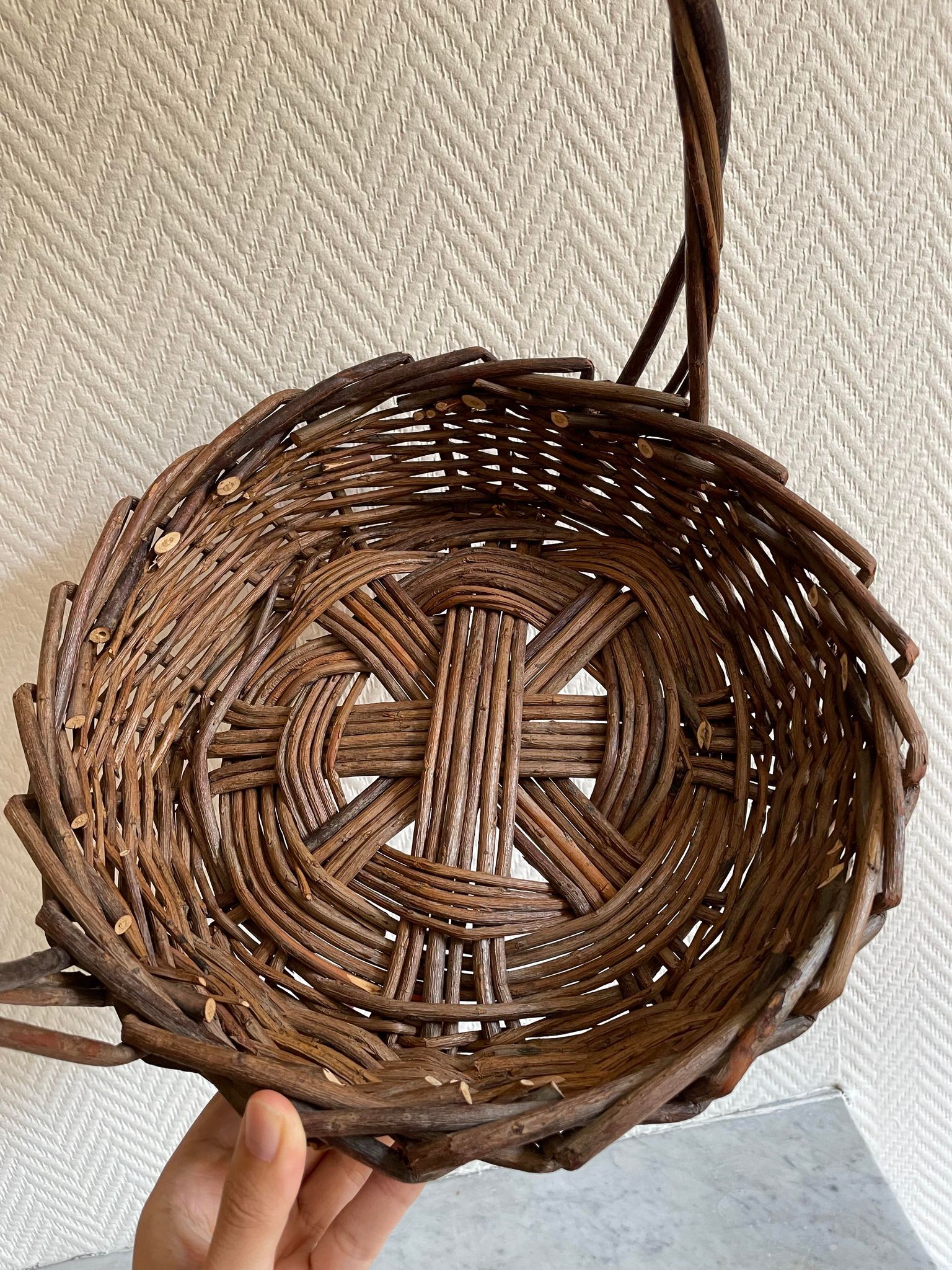 Panier osier rond
