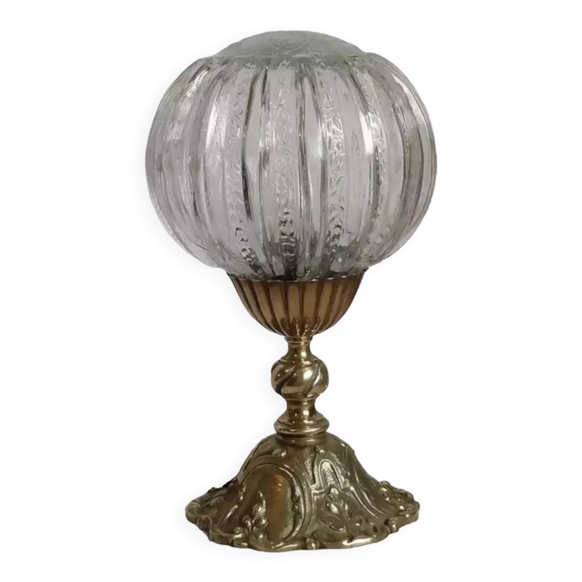 Bronze lamp and globe