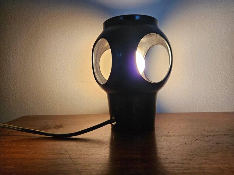 Rare midcentury ceramic table lamp, space age style, 1970s