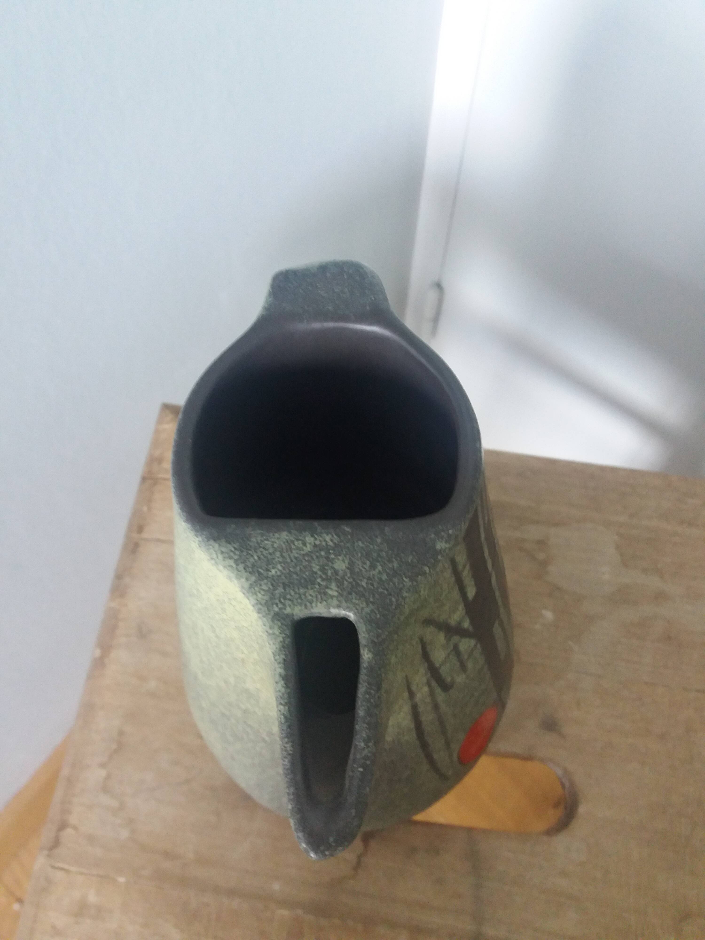 Pitcher signed François Caleca Vallauris rare in pale green