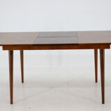 1960s Walnut Extendable Dining Table in Gloss Finish, Czechoslovakia