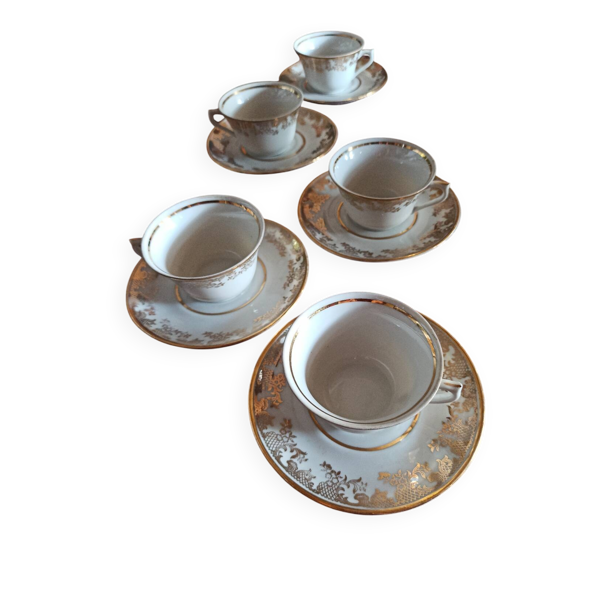Lot de 5 tasses en Porcelaine de Limoges