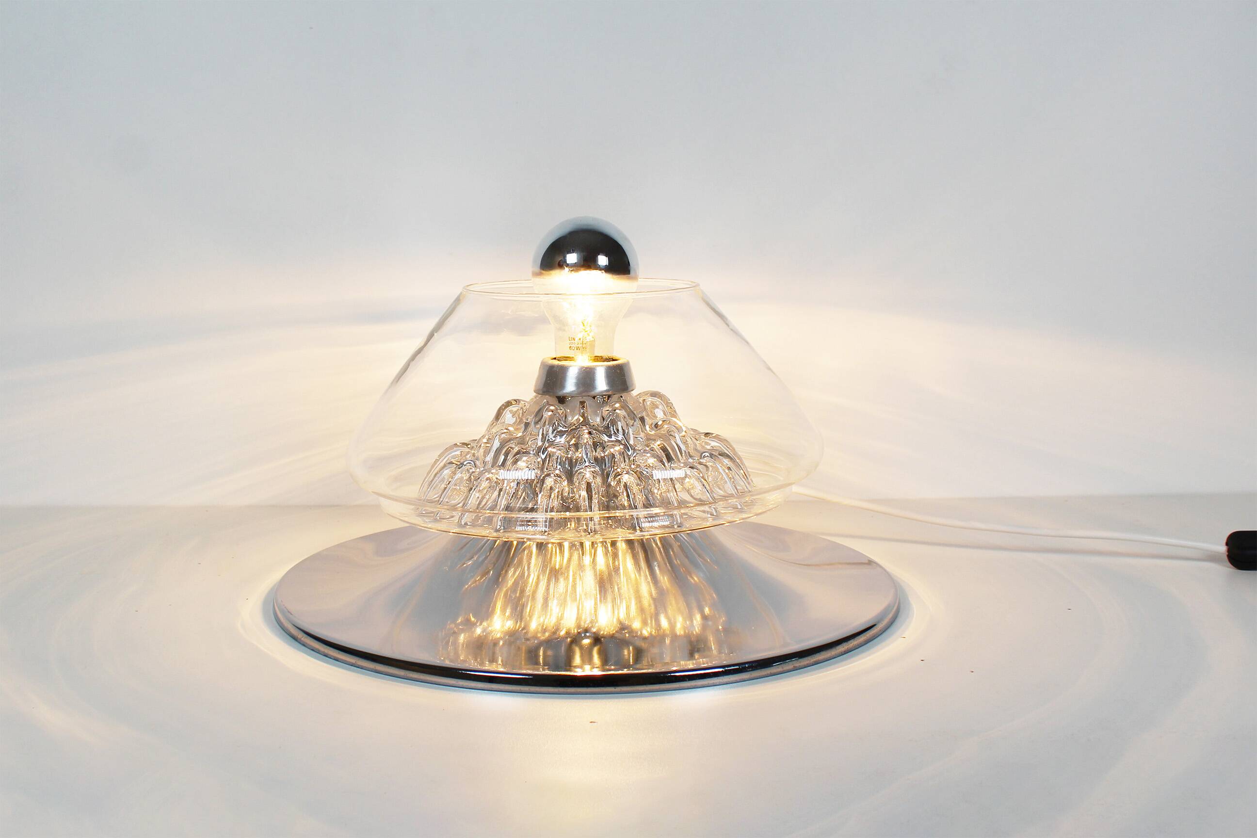 Midcentury Italian glass table lamp
