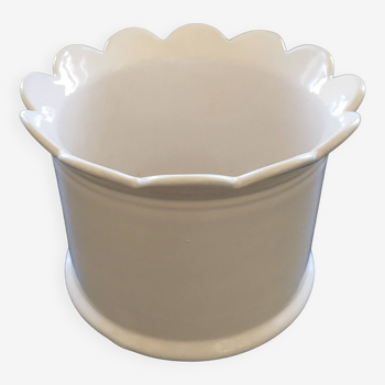 Cache pot corolle blanc