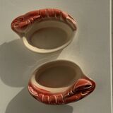 Pair of vintage lobster mini ramekins Saint Amand D15.5