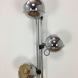 Floor lamp eyeball Gioffredo Reggiani 3 balls chrome 70's space age