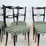 Mid-Century set of six dining chairs attributed to Paolo Buffa. Italy 1950s