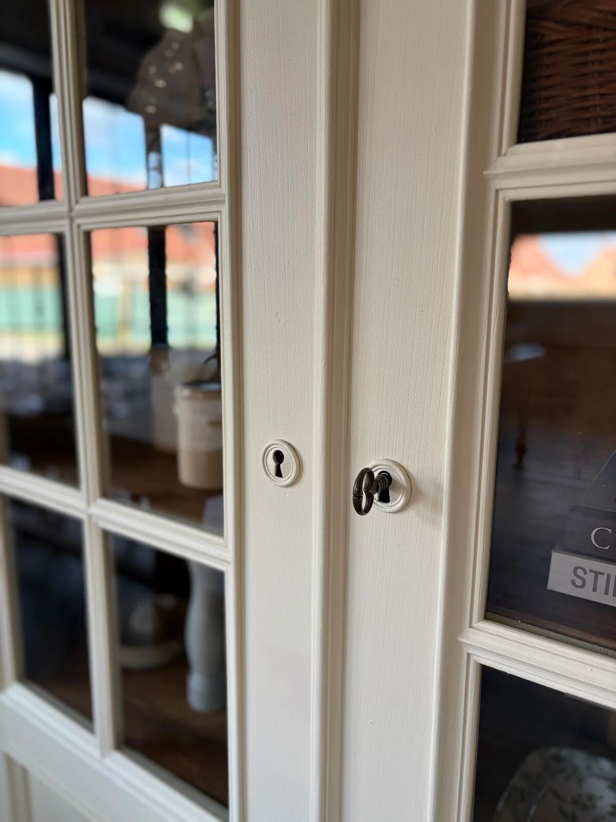 Oak and cherry display cabinet