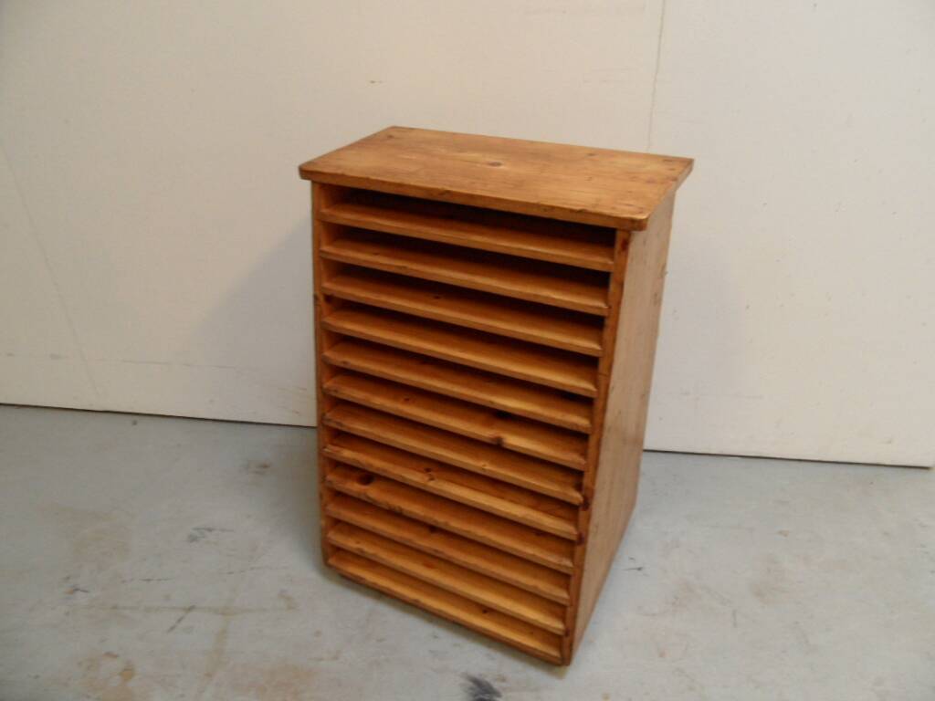 Classeur vintage en pin des années 1950