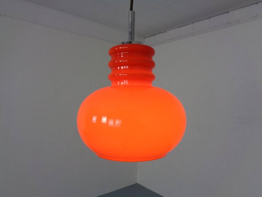 Glass ceiling lamp from Peill & Putzler, 1960s