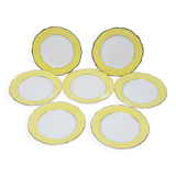 7 Vintage KG Lunéville Plates Jonquille Model Diameter 19.5 Cm