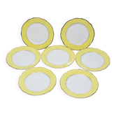 7 Assiettes Vintage K G Lunéville Modèle Jonquille Diamètre 19,5 Cm