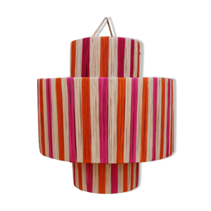 suspension en raphia - orange