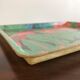 Vintage fiberglass platter with exotic décor and parrots