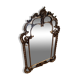 Antique mirror with rococo-style pareclose, in gilded wood, 19th century