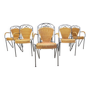 Chaises en osier attribuées