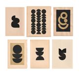 Collection of 6 signed abstract artworks: paintings and paper collages