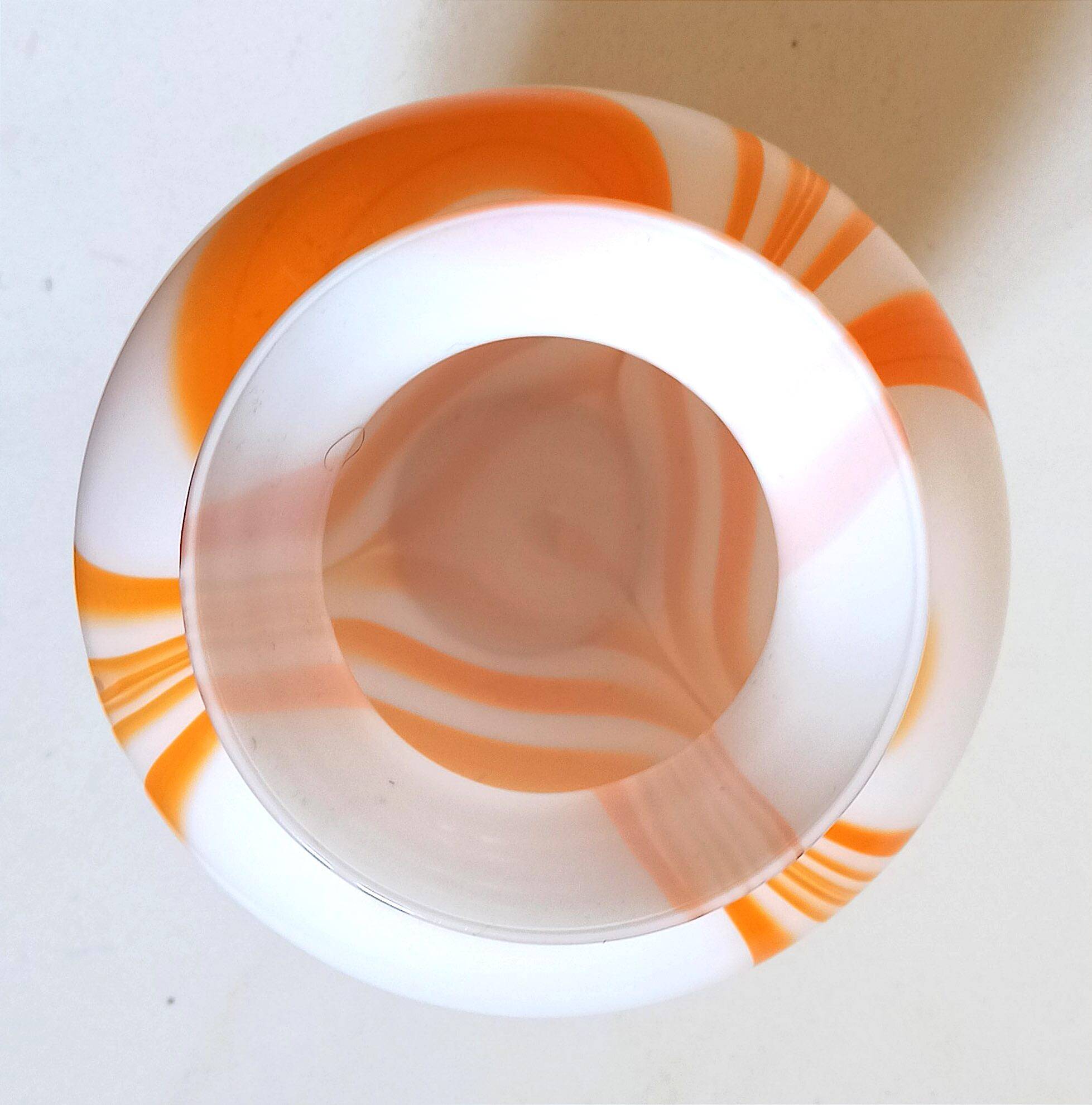Orange Murano vase by Carlo Moretti 1970s Height 36 cm