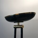 Floor lamp in black lacquered metal and brass