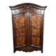 Armoire époque Louis XV en marquéterie, orme et noyer