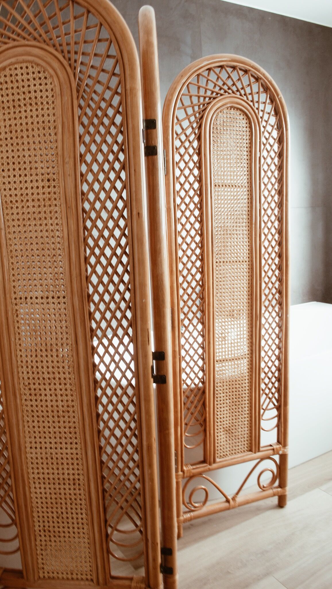 Rattan and cannage screen