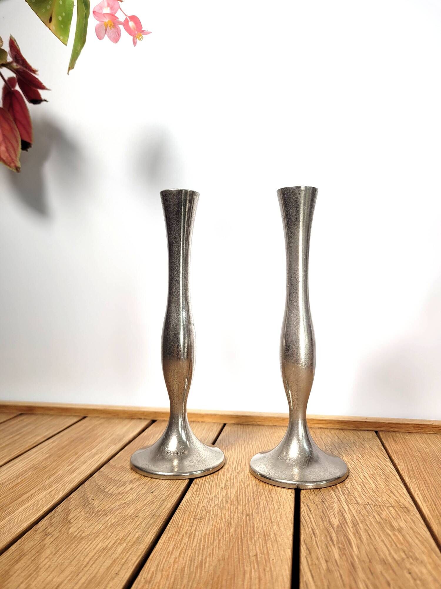 Pair of vintage Damart candlesticks or soliflores