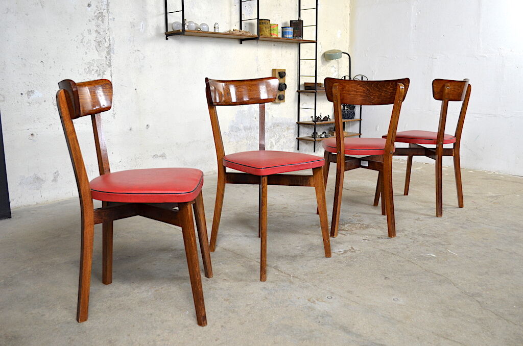 4 vintage romy bistro chairs 1950