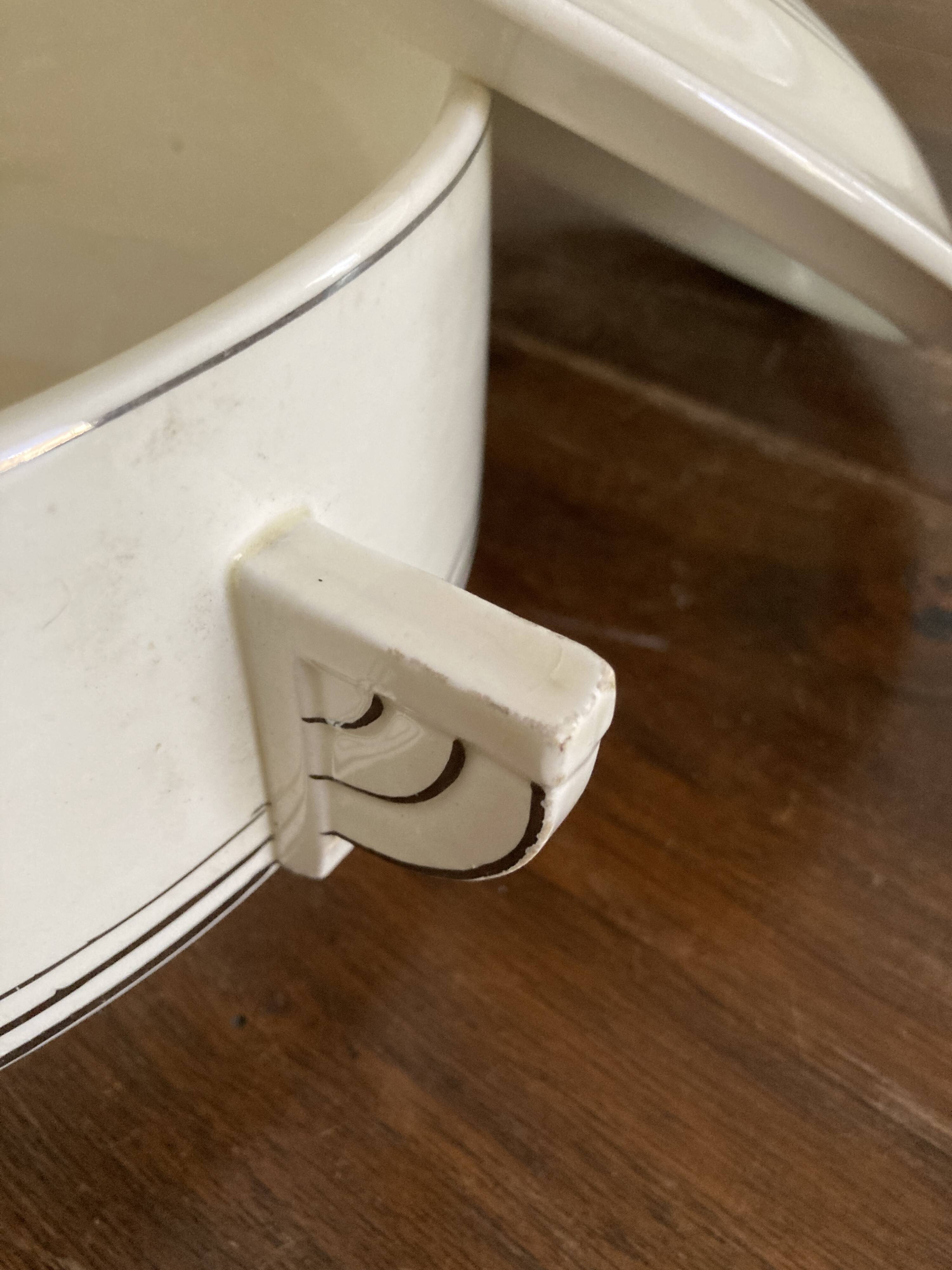 Art Deco Soup Tureen - Cream White