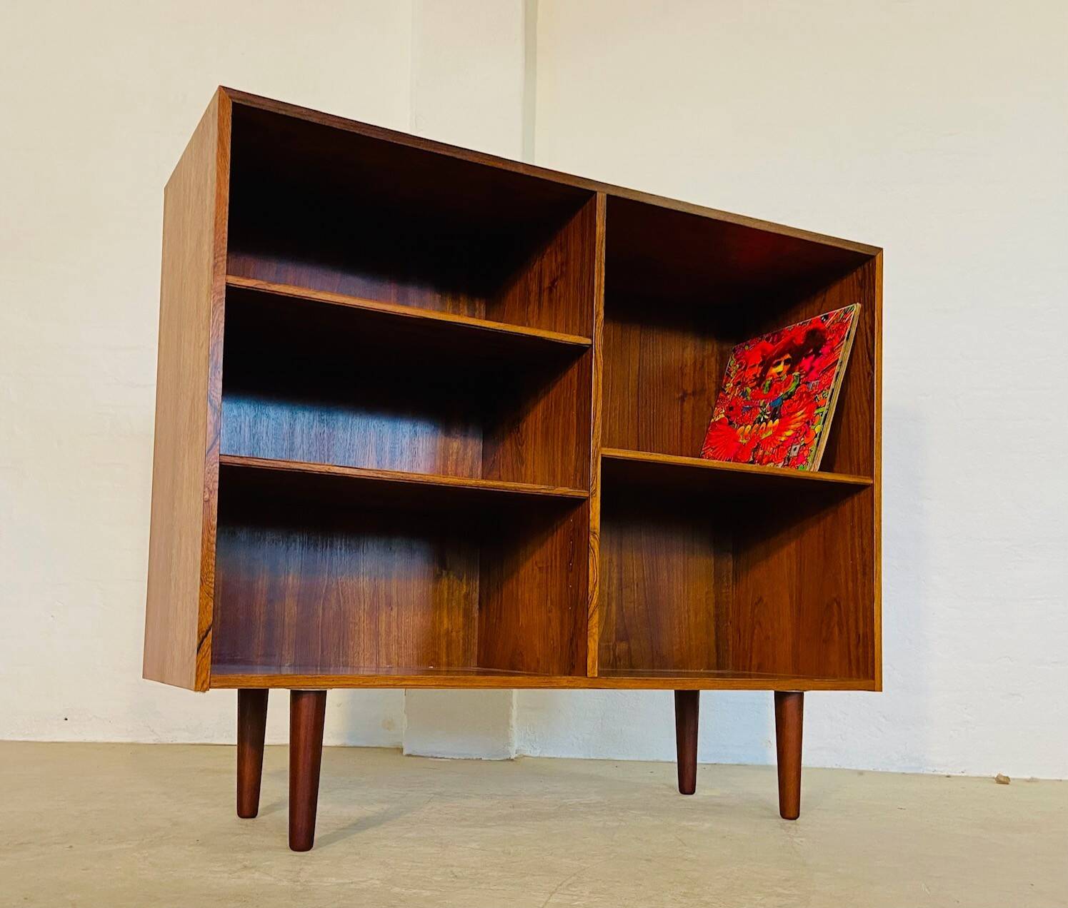 Vintage Danish mid-century retro rosewood bookcase 1960s