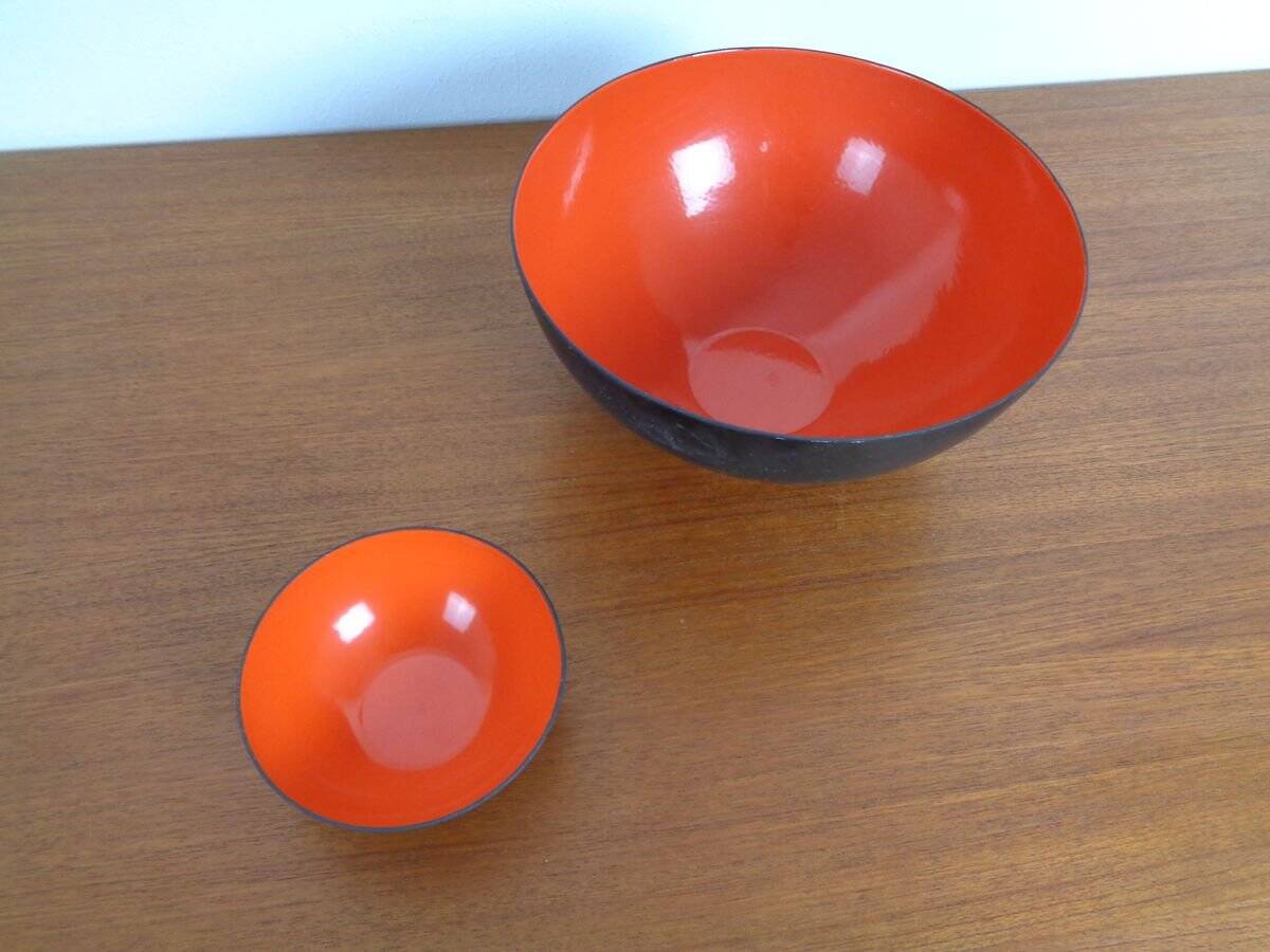 Red Krenit Bowls by Herbert Krenchel Torben Ørskov, Set of 2, 1960s
